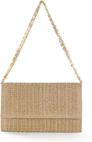 Straw Crossbody Bag for Women Summer Designer Evening Handbag Casual Beach Straw Shoulder Bag