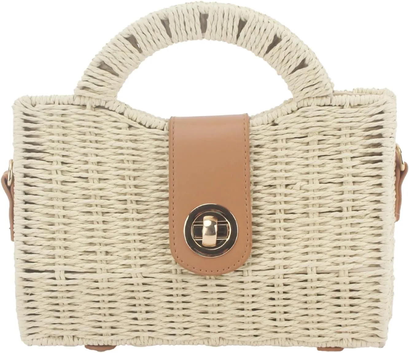 Straw Purses for Women Paper Straw Tote Bag Top-handle Bag Crossbody Bag Handbag for Beach Summer Travel
