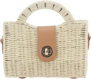 Straw Purses for Women Paper Straw Tote Bag Top-handle Bag Crossbody Bag Handbag for Beach Summer Travel