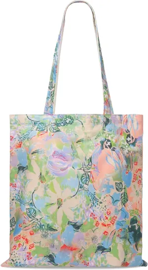 STUOYE Canvas Tote Bag for Women Cute Cotton Tote Bags Floral Travel Beach Bag Reusable Grocery Bags Cloth Shoulder Handbags