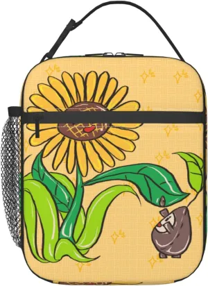 Sunflower Seeds And Sunflowers Lunch Tote Bag,Food Handbags Case For Women Lunch Box Insulated Lunch Container