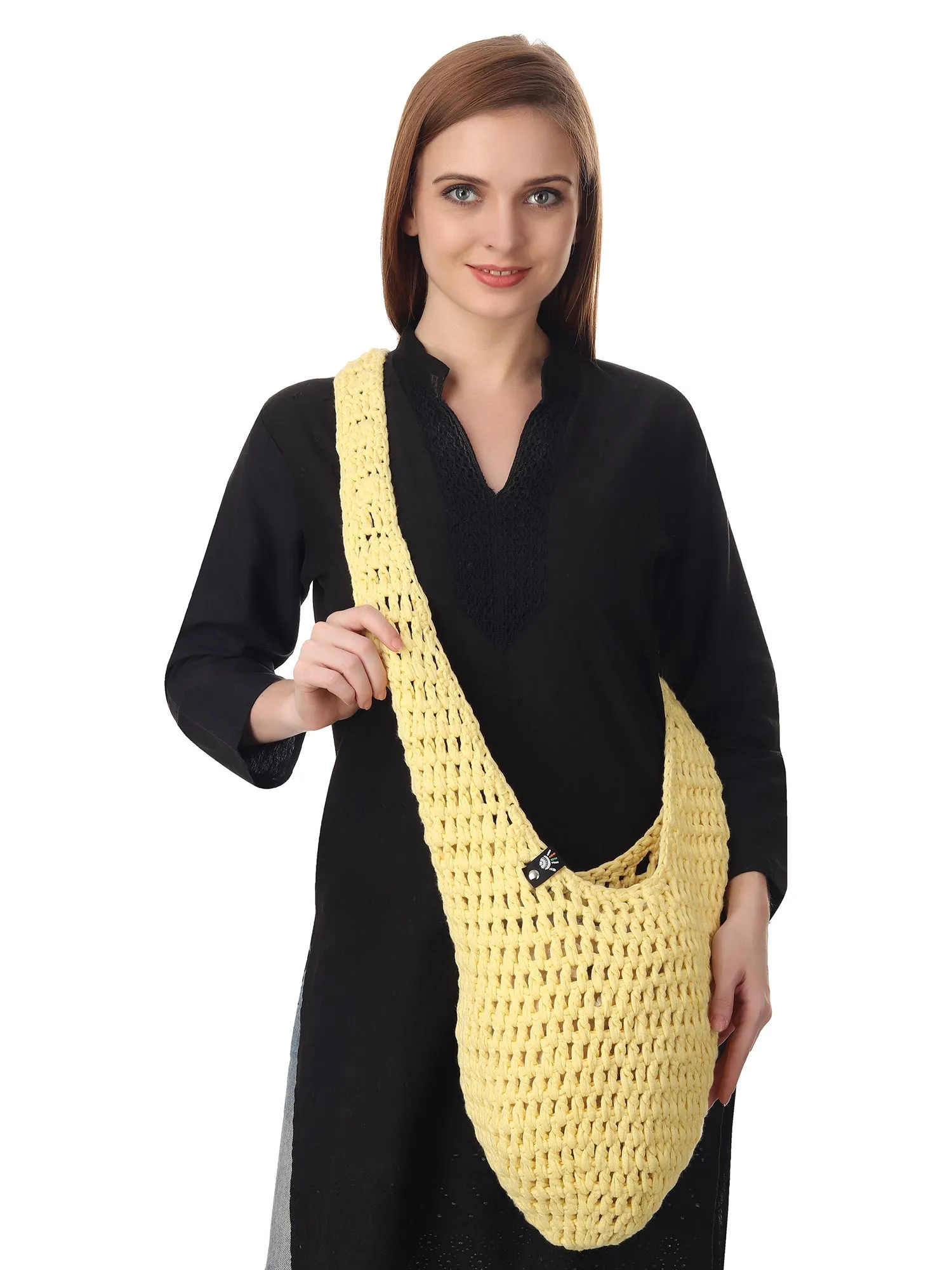Sunny Yellow Crochet Beach Tote