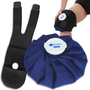 SunnyBay Refillable 11 in Ice Bag with 28 in Strap - Reusable Washable Medical Icing Pack - for Ankle, Knee, Neck, Shoulder Injuries- Cold Therapy Muscle Pain Relief