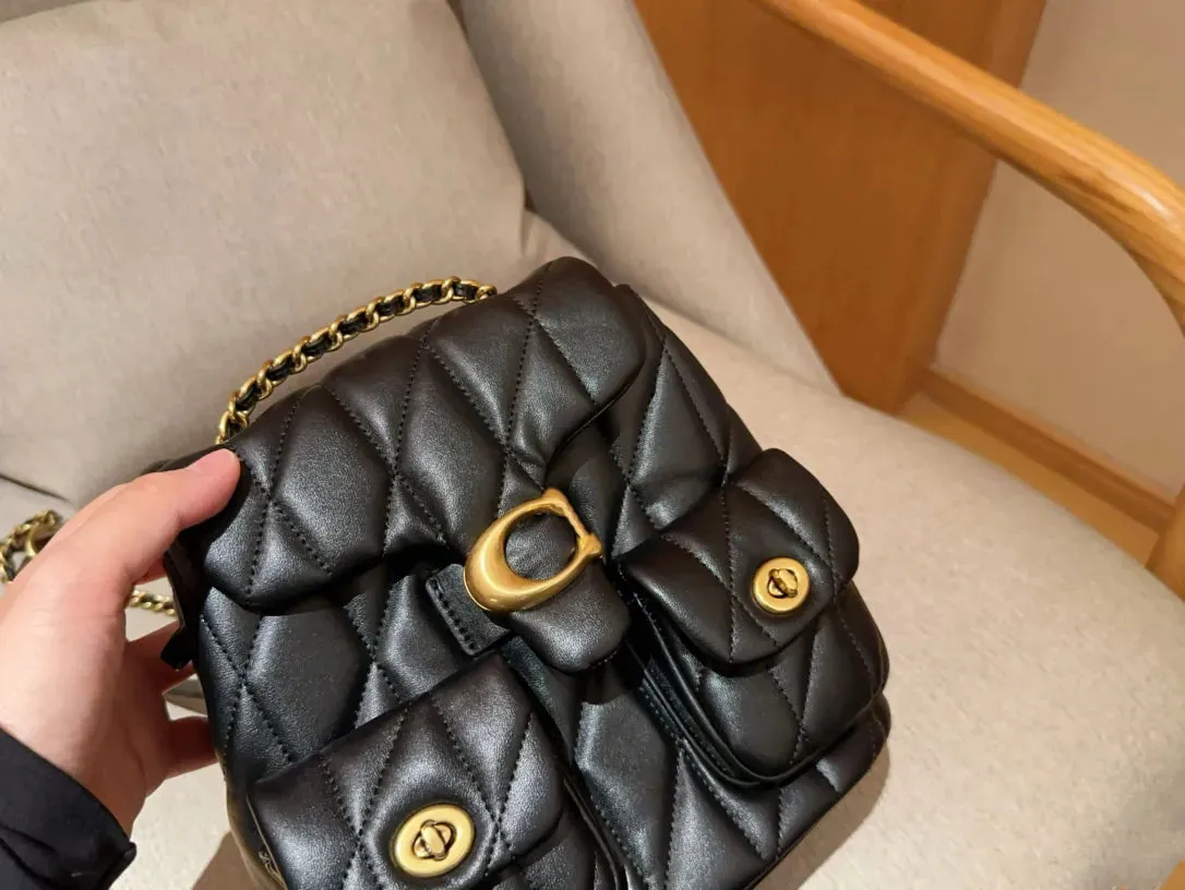 Tabby Backpack With Quilting Designer Bag Crafted of quilted plush ultra-soft nappa leather hybrid style easily converts from backpack to crossbody or shoulder bag
