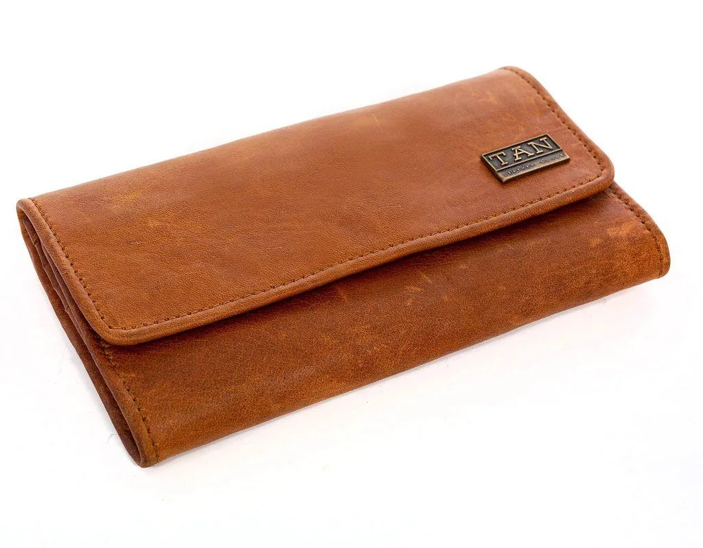 Tan Leather Goods - Lauren Leather Ladies Wallet | Toffee