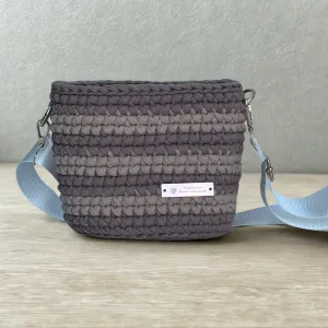 The Alicia (Small) – Handmade Crochet Crossbody Bag in Chocolate & Caramel