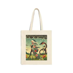 The Dragon Fairy’s Stride Cotton Canvas Tote Bag