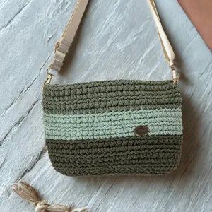 The Maya – Handmade Crochet Crossbody Bag in Avocado, Aloe & Eucalyptus Green