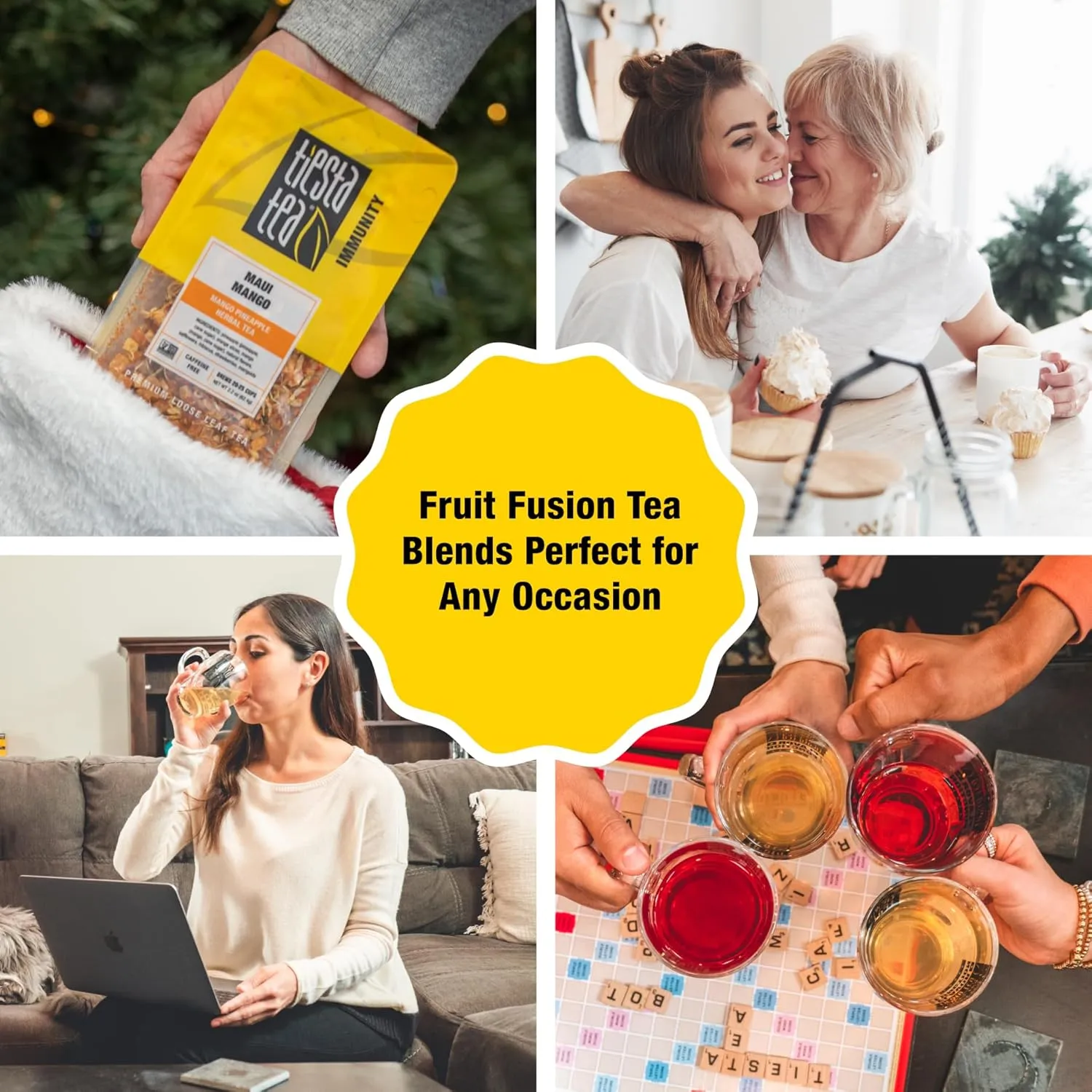 Tiesta Tea Maui Mango | Loose Leaf | Mango Pineapple Herbal Tea | Premium Non-Caffeinated Fruit Blend | Makes Hot or Iced & Brews Up to 200 Cups | 16 Ounce Resealable Bulk Pouch