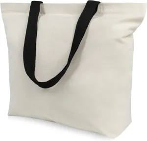 TOPDesign 6-Pack Canvas Tote Bags with Magnetic Snap, Reusable Grocery Shopping Bags, DIY Your Creative Designs