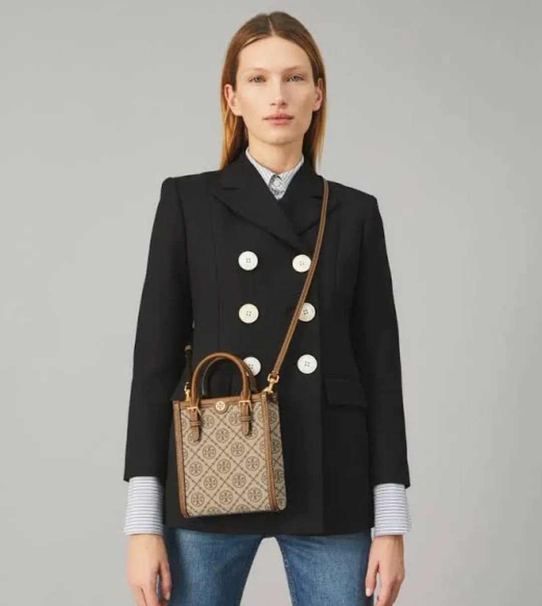 TORY BURCH T MONOGRAM JACQUARD MINI TOTE BAGS