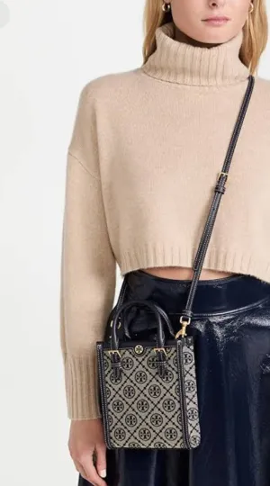 TORY BURCH T MONOGRAM JACQUARD MINI TOTE BAGS