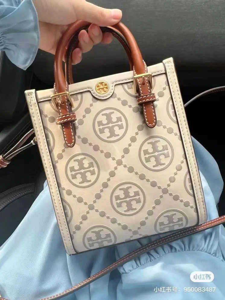 TORY BURCH T MONOGRAM JACQUARD MINI TOTE BAGS