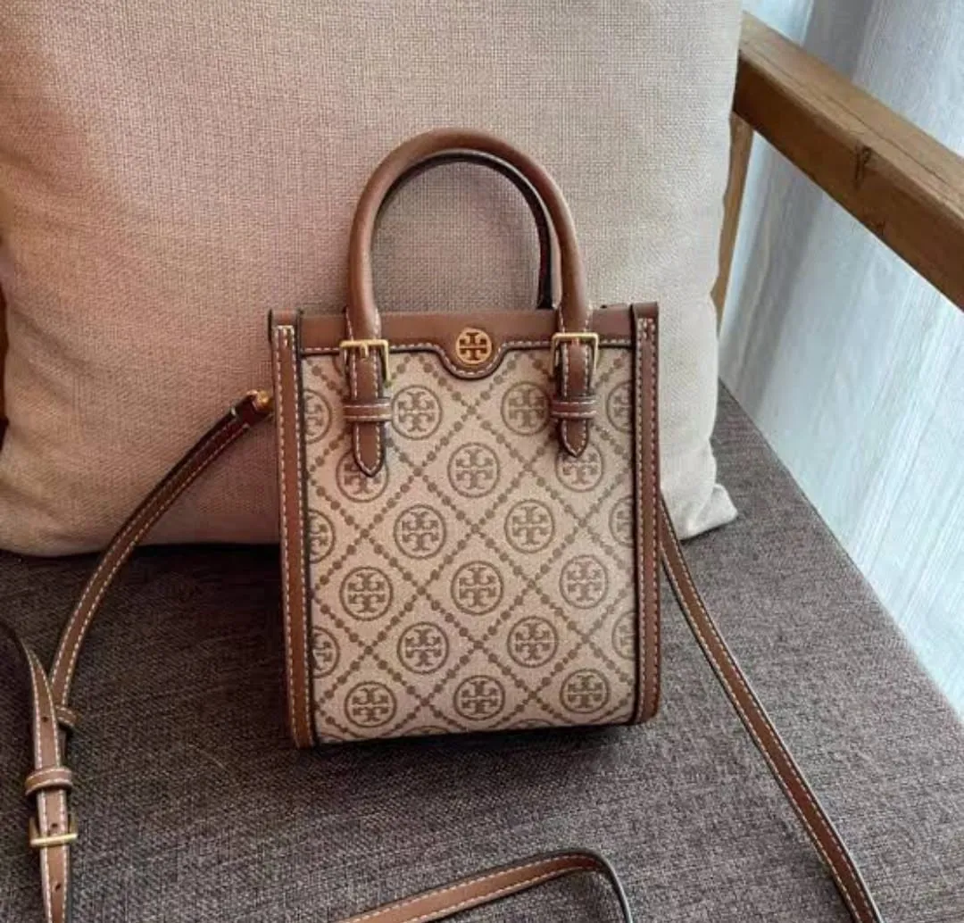 TORY BURCH T MONOGRAM JACQUARD MINI TOTE BAGS