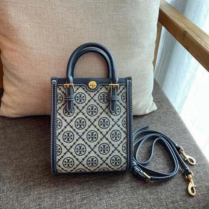 TORY BURCH T MONOGRAM JACQUARD MINI TOTE BAGS