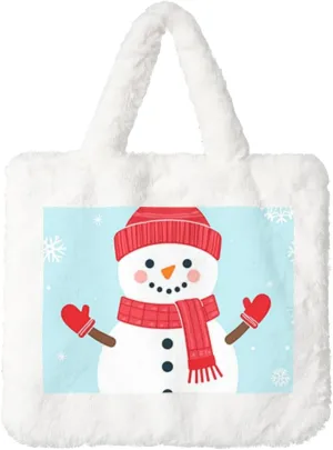 Tote Fluffy Bag Faux Fur Purses for Women Plush Handbag Cute Purse for Autumn Winter