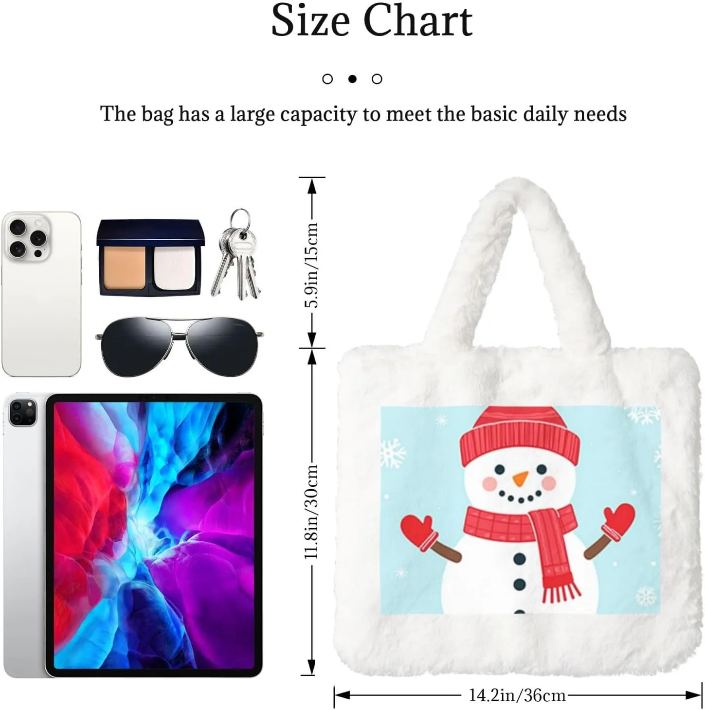 Tote Fluffy Bag Faux Fur Purses for Women Plush Handbag Cute Purse for Autumn Winter
