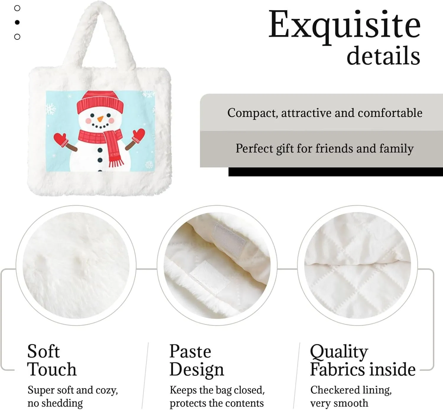 Tote Fluffy Bag Faux Fur Purses for Women Plush Handbag Cute Purse for Autumn Winter