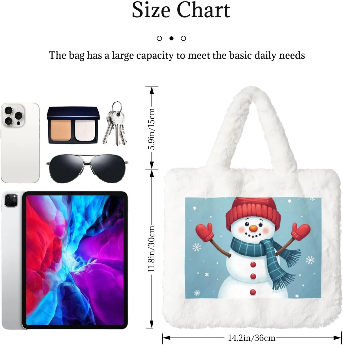 Tote Fluffy Bag Faux Fur Purses for Women Plush Handbag Cute Purse for Autumn Winter