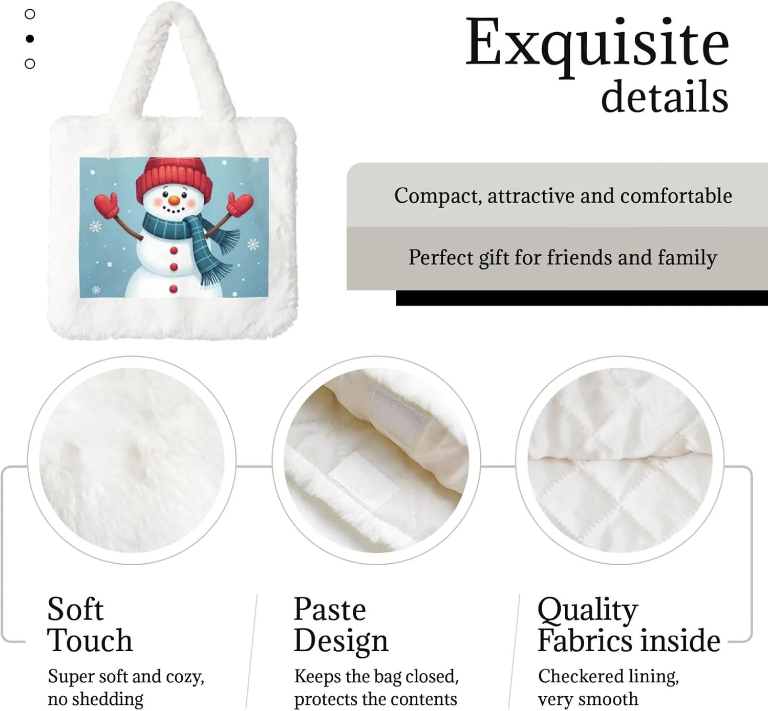 Tote Fluffy Bag Faux Fur Purses for Women Plush Handbag Cute Purse for Autumn Winter