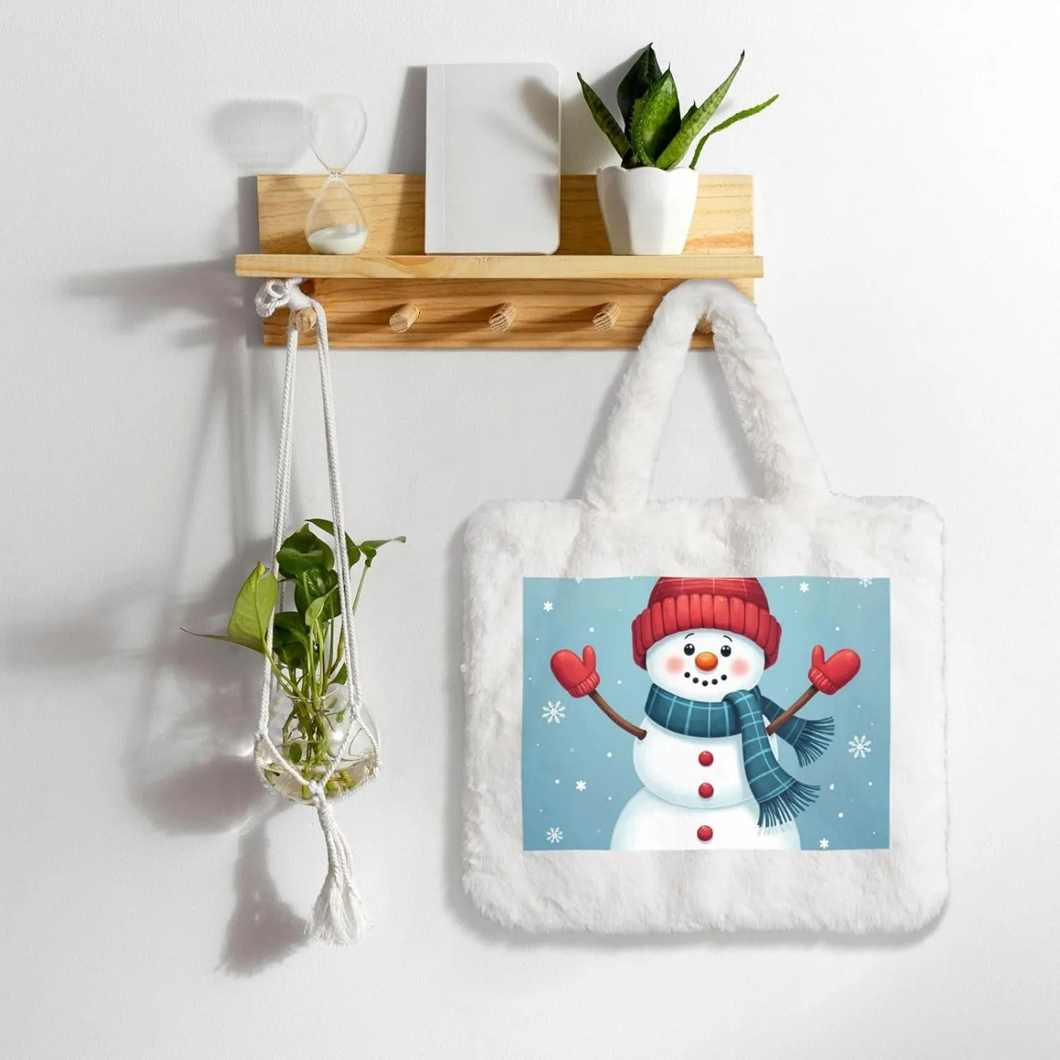 Tote Fluffy Bag Faux Fur Purses for Women Plush Handbag Cute Purse for Autumn Winter
