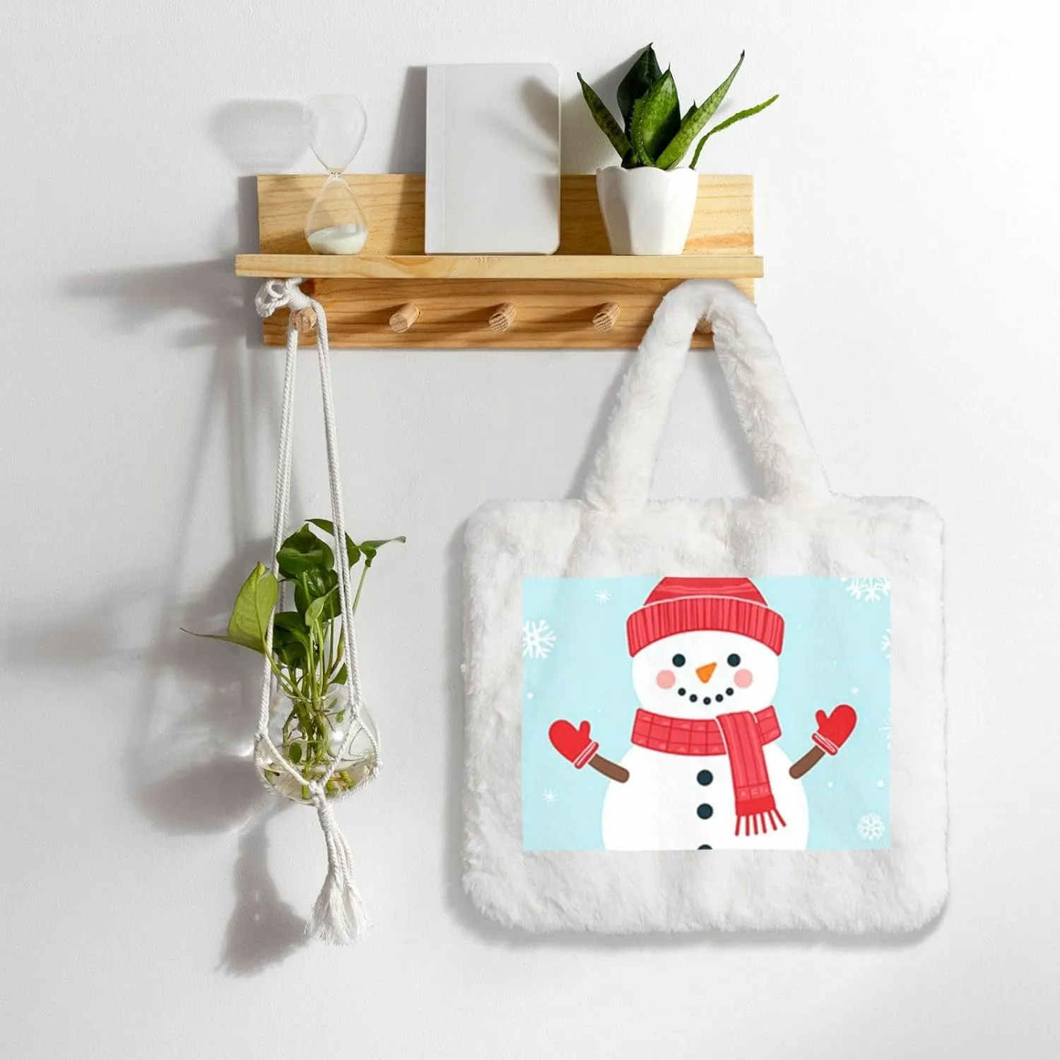 Tote Fluffy Bag Faux Fur Purses for Women Plush Handbag Cute Purse for Autumn Winter