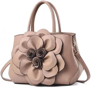 Tote Top-handle Handbags for Women 3D Floral Purse PU Leather Hobo Crossbody Shoulder Bag Satchel