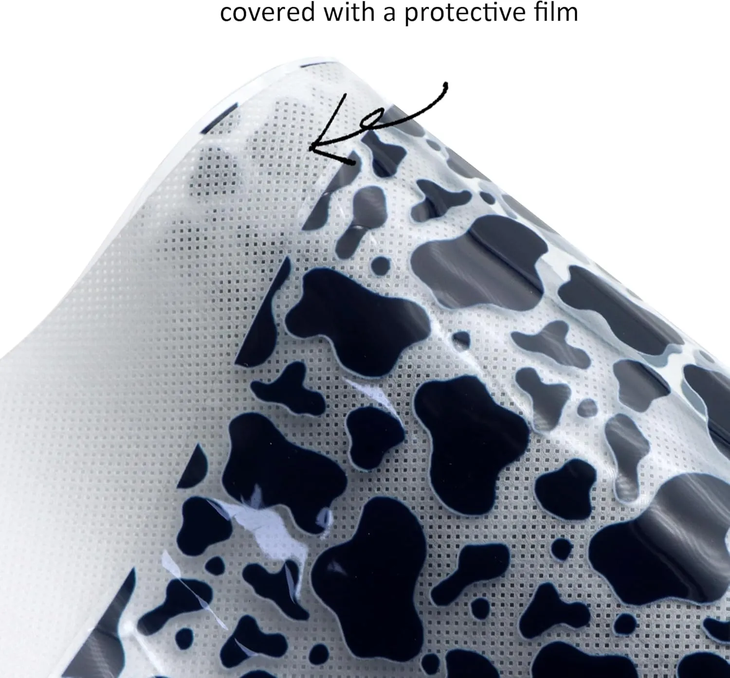 Transparent PVC Printed Faux Leather Roll 11.8" x 47.2" (30 cm x 120 cm) Synthetic Leather for Cosmetic Bag Bows Earrings Making DIY Projects (A)