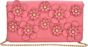 Trina Turk Handbags, Floral Applique Clutch With Detachable Chain