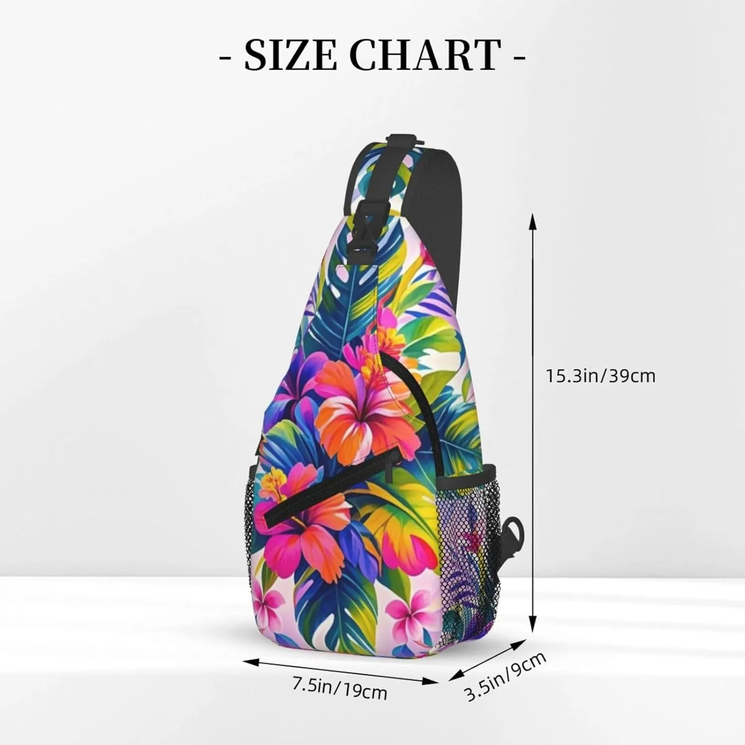 Tropical Colorful Parrots and Leaves Crossbody Bags Cross Chest Bag Adjustable Sling Backpack for Women Men