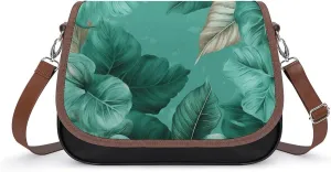 Tropical Tiger Print Crossbody Bags for Women,PU Leather Tote Bag for Women,Shoulder Bag Purse for Work Shopping Travel