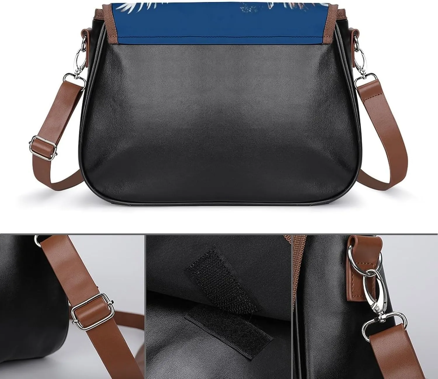 Tropical Tiger Print Crossbody Bags for Women,PU Leather Tote Bag for Women,Shoulder Bag Purse for Work Shopping Travel