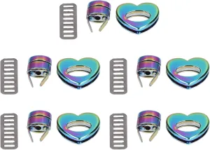 Turn Lock Clasp 5 Pack, Zinc Alloy Colorful Heart Shape Purse Closure latches Handbag Twist Lock Fasteners for DIY Bag Handbag Craft Project