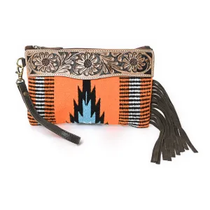 Turquoise Monarch Mini Woolen Clutch
