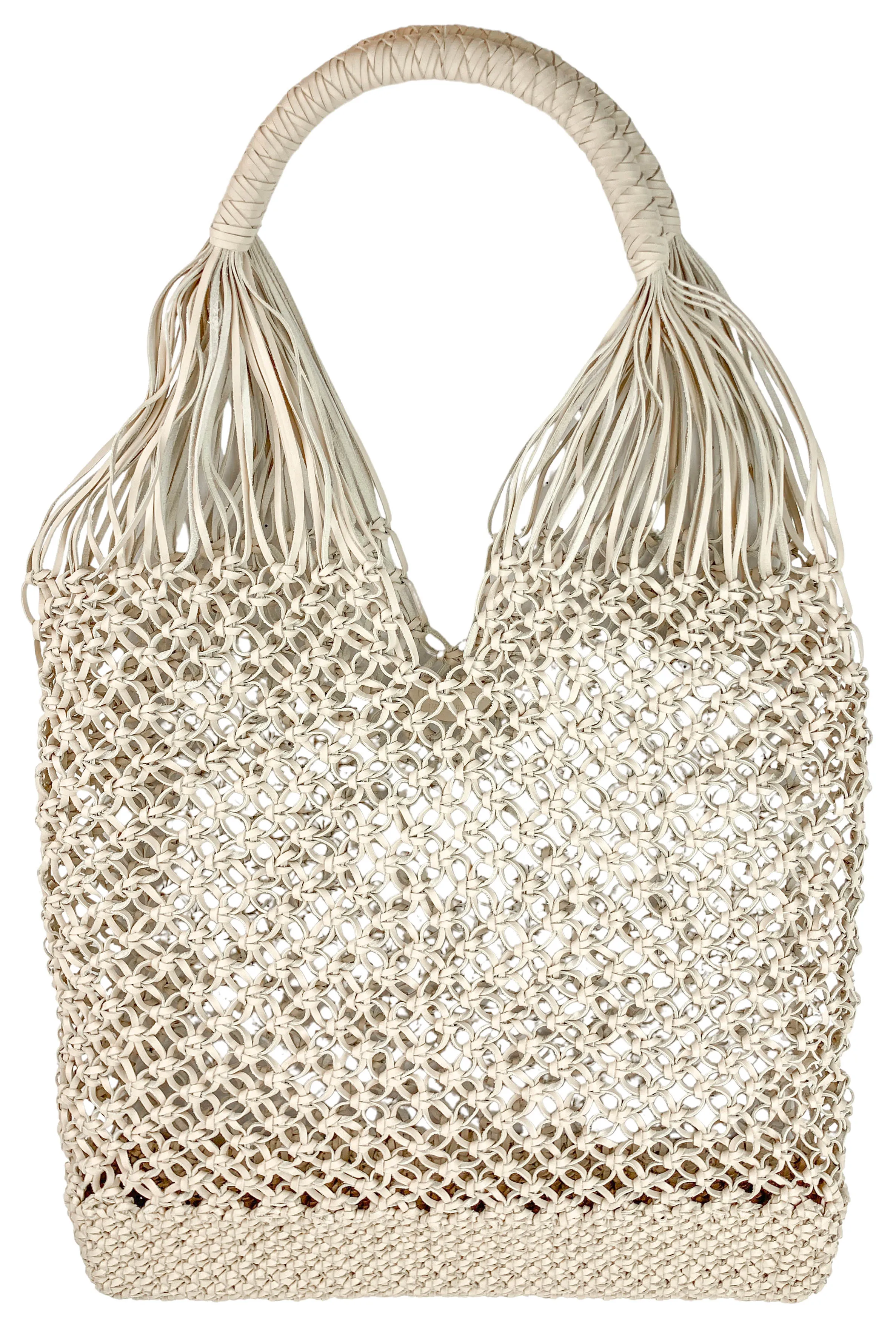 Ulla Johnson Tulia Large Knotted Hobo Bag in Alabaster