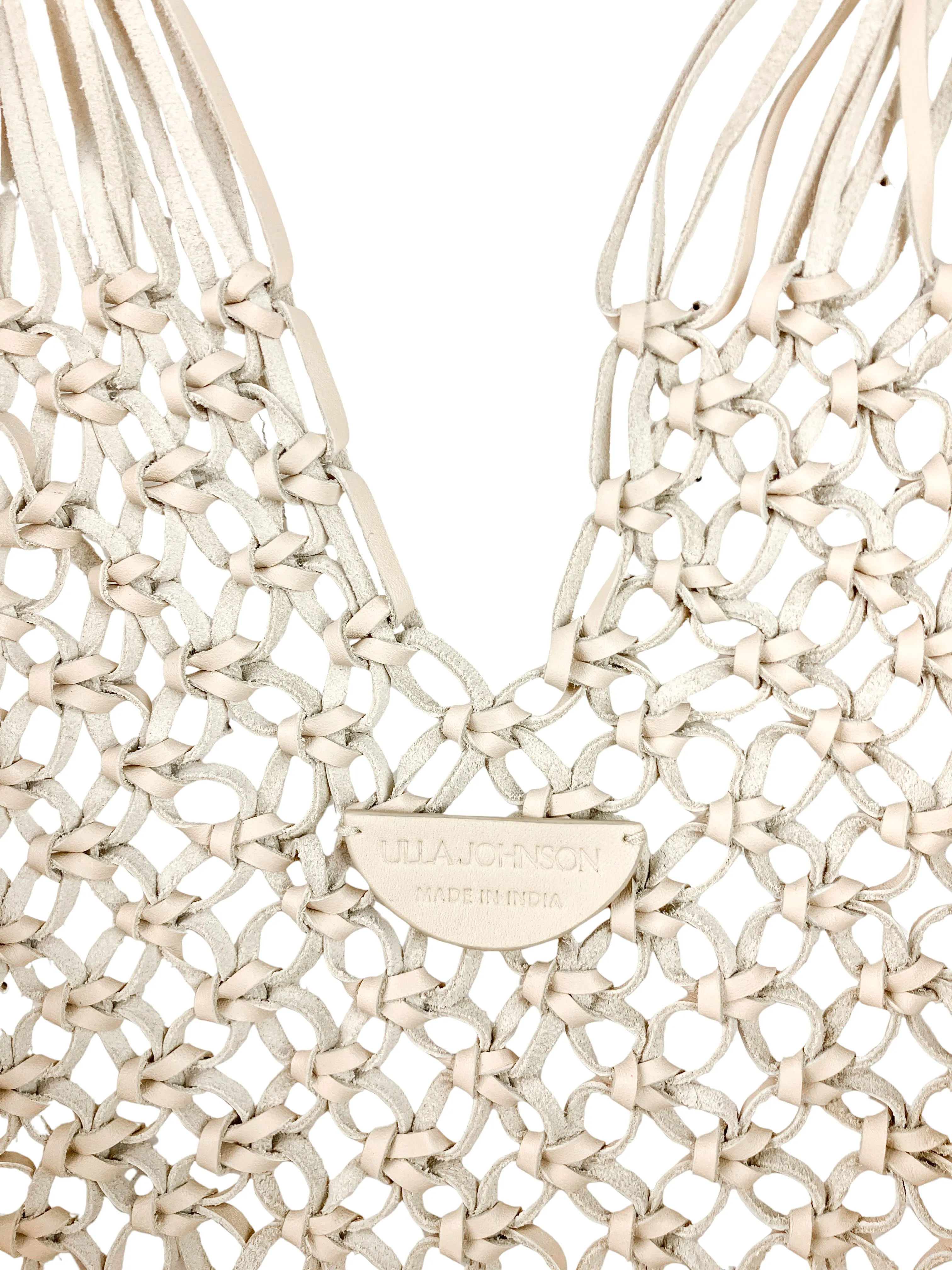 Ulla Johnson Tulia Large Knotted Hobo Bag in Alabaster