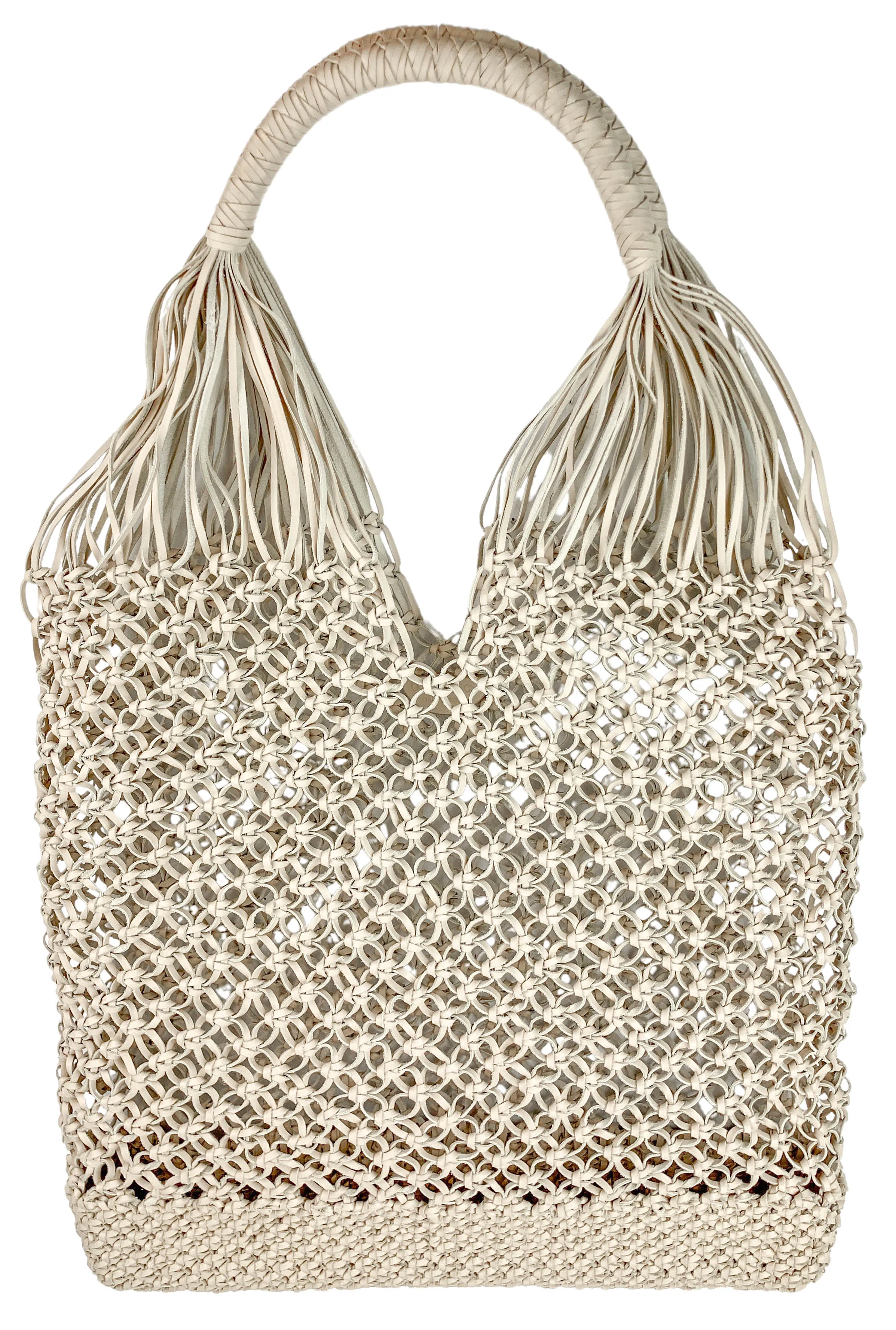 Ulla Johnson Tulia Large Knotted Hobo Bag in Alabaster