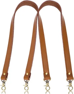 VanEnjoy Pair Genuine Leather Purses Strap Sewing Canvas Backing Bag Handles Replacement