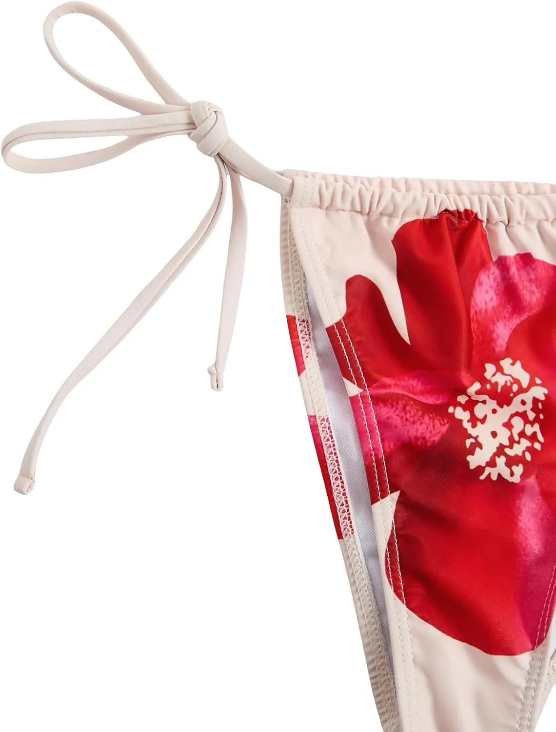 Verdusa Women's 2 Piece Floral Halter Triangle Bikini Sets Backless Self Tied Swimsuit Bathing Suits