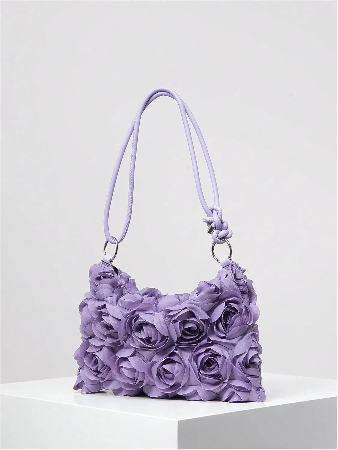 Verdusa Women's 3D Flower Floral Evening Handbag Shoulder Hobo Bag Party Clutch Purse