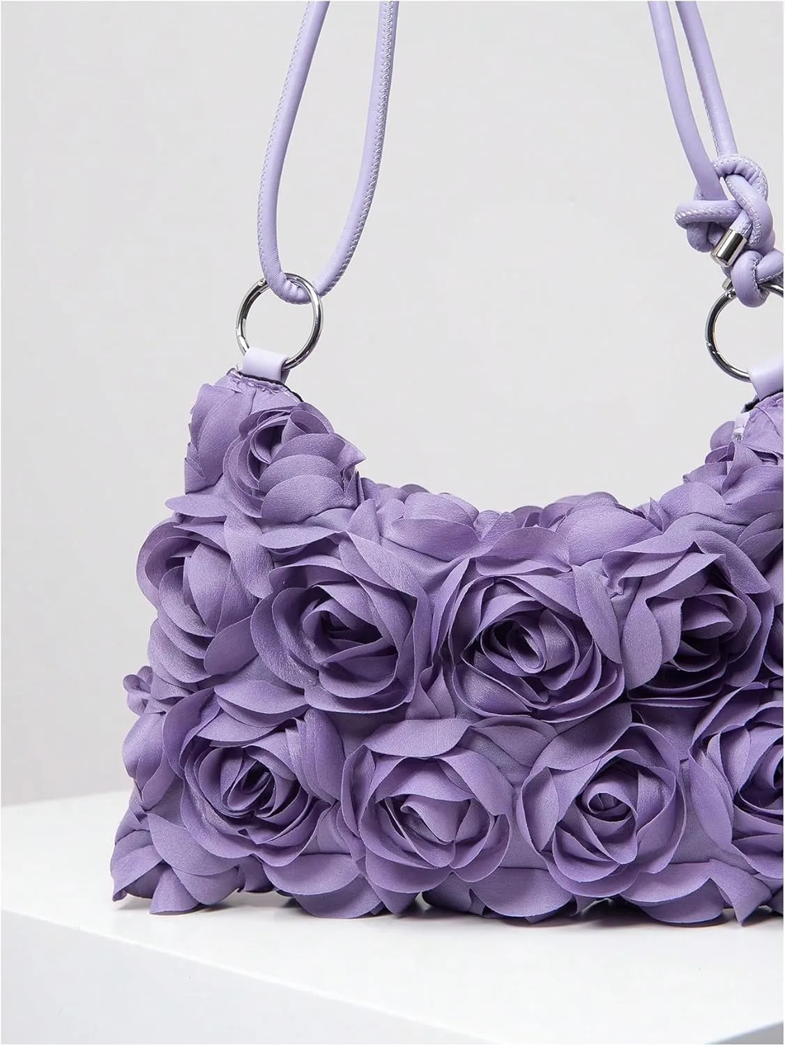 Verdusa Women's 3D Flower Floral Evening Handbag Shoulder Hobo Bag Party Clutch Purse
