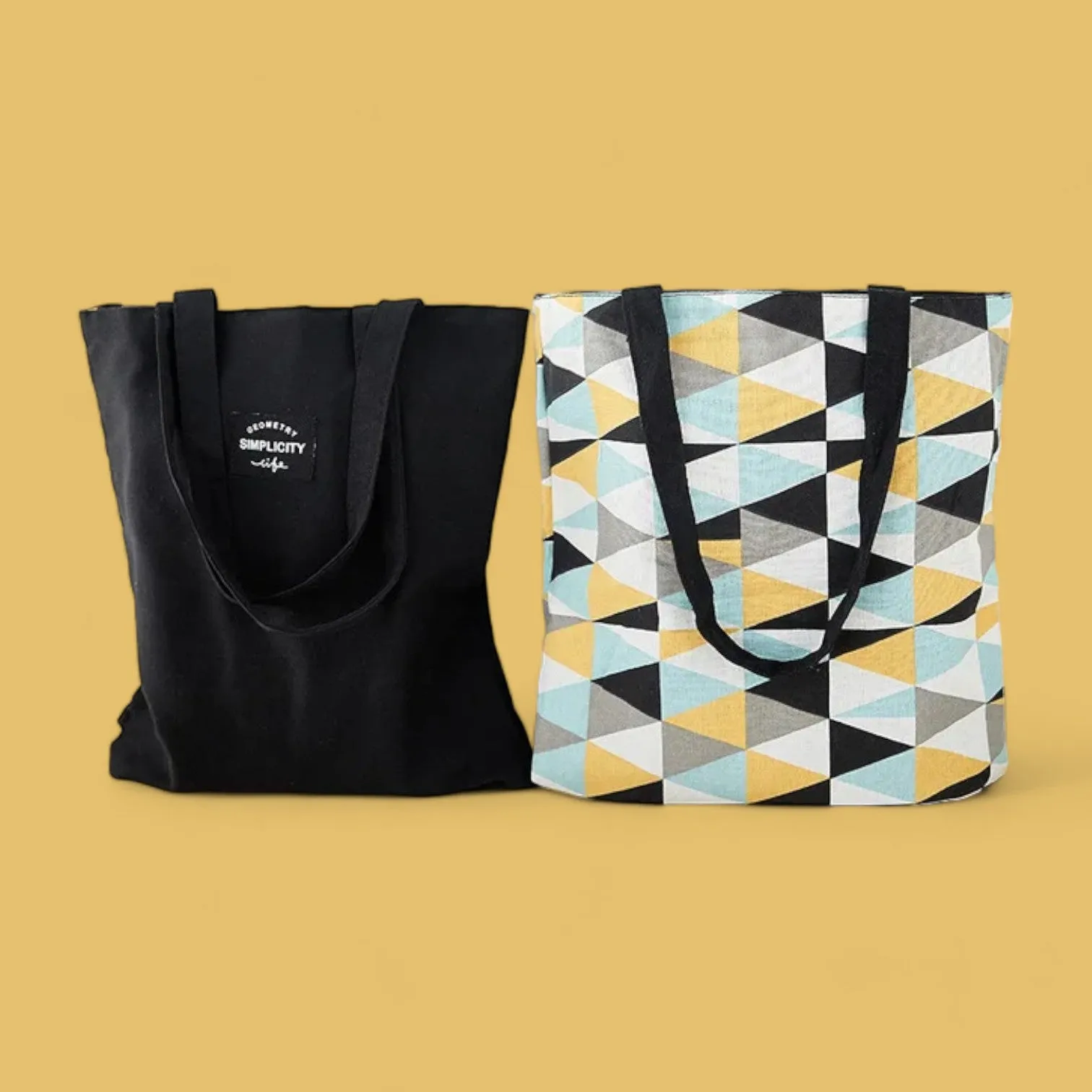 VersaStyle Cotton Canvas Tote Bag - Double-Sided Design for Every Mood