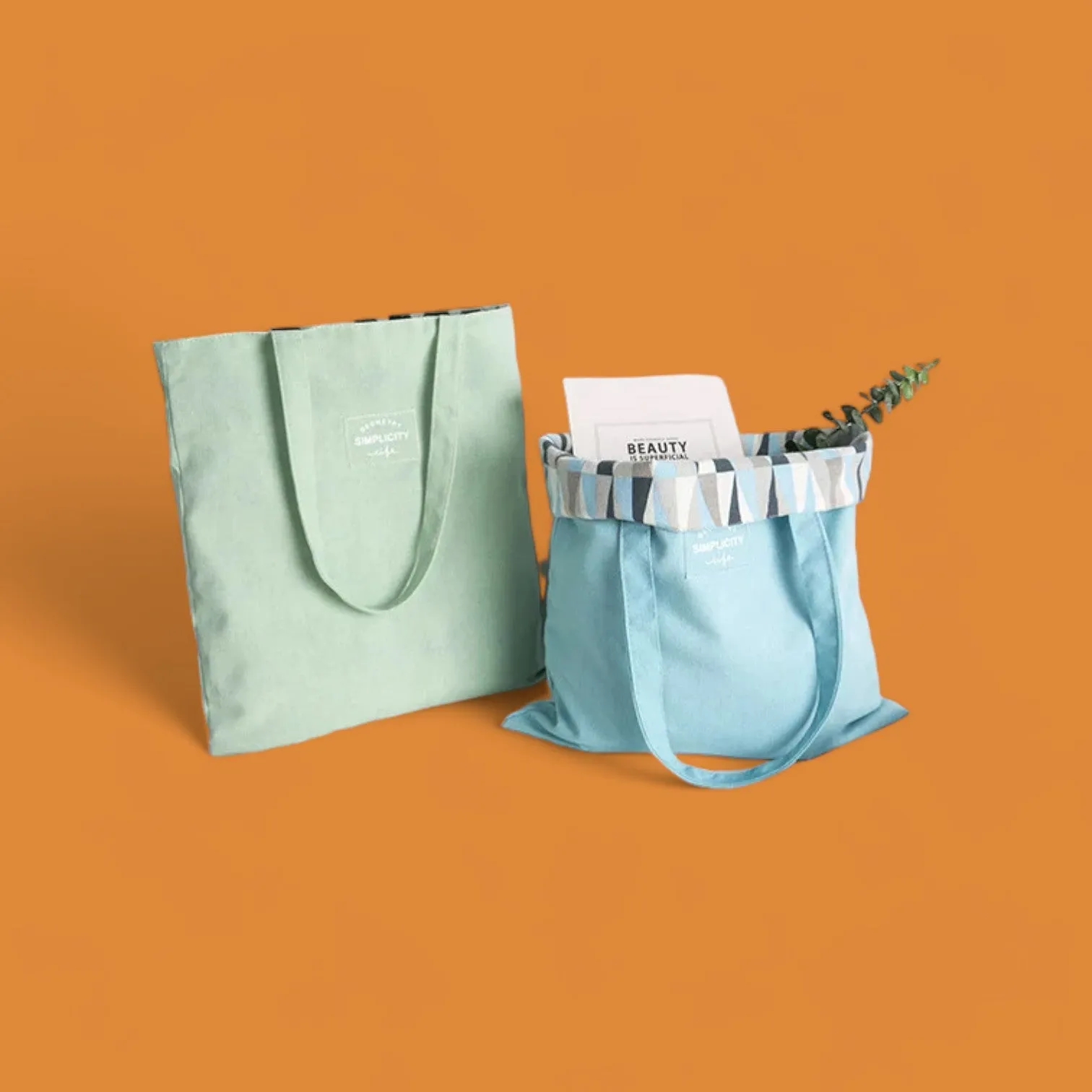 VersaStyle Cotton Canvas Tote Bag - Double-Sided Design for Every Mood