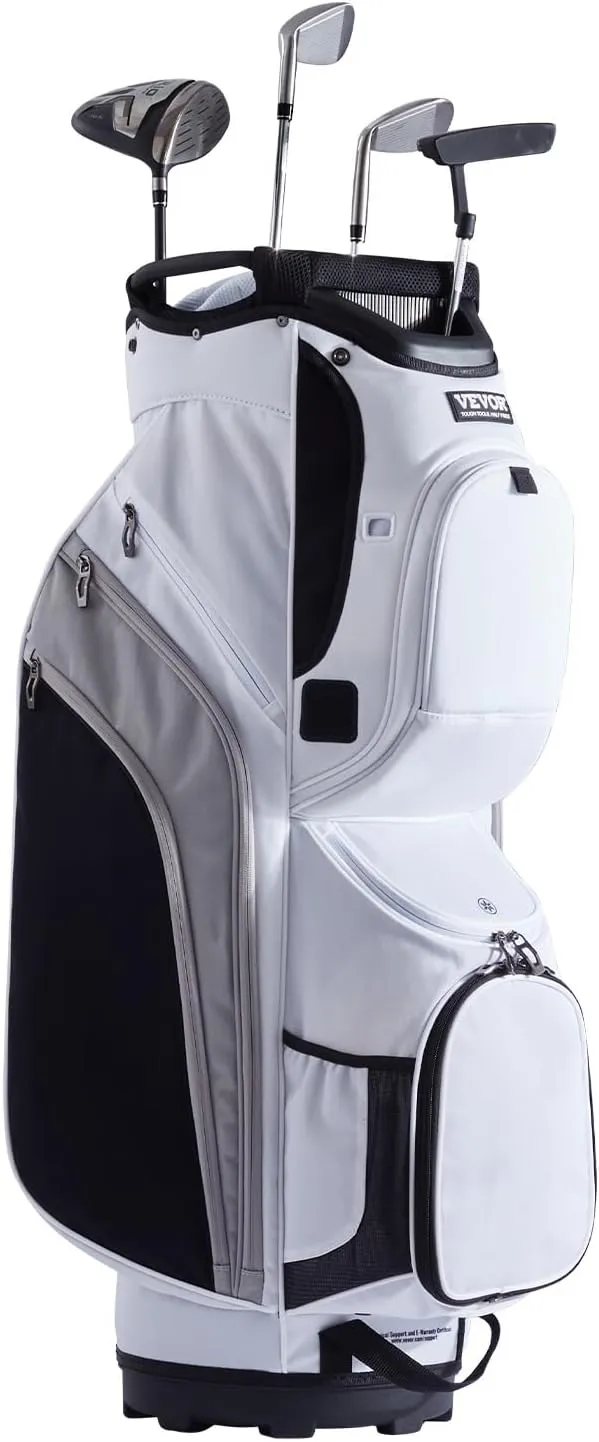 VEVOR Golf Cart Bag with 14 Way Organizer Divider Top, Premium Cart Bag with Stand, Durable Golf Bags with Handles & Dust Cover & Detachable Dual Strap for Men & Women