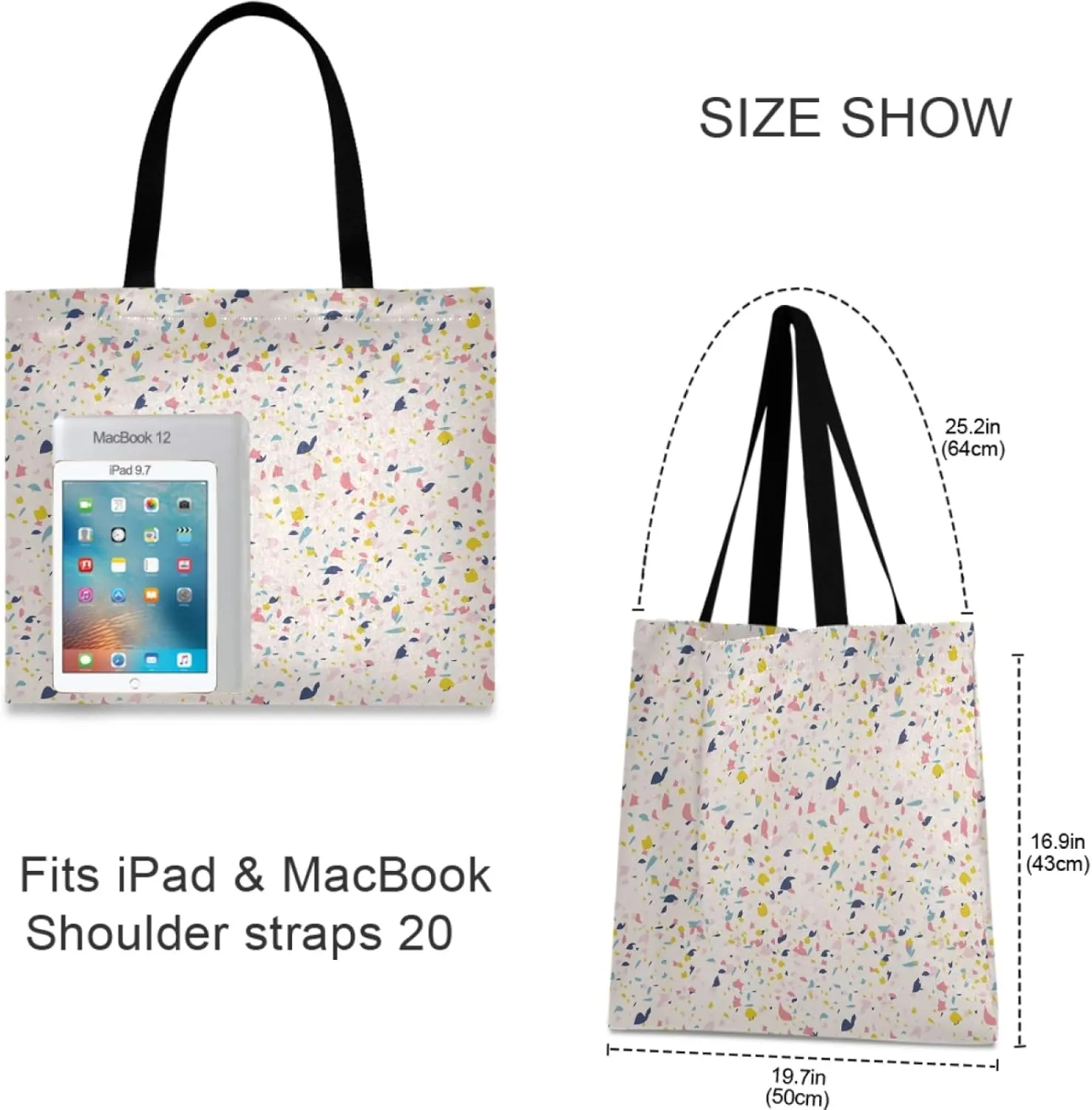 visesunny Fashion Floral Tote Bag with Interior Pocket Lightweight Travel Shoulder Bag Handbag Purse