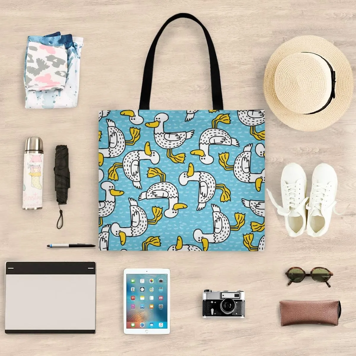 visesunny Fashion Floral Tote Bag with Interior Pocket Lightweight Travel Shoulder Bag Handbag Purse