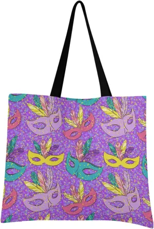 visesunny Women Extra Large Tote Bag Seamless Colorful Carnival Pattern Shoulder Bags Ladies Beach Travel Reusable Grocery Shopping Portable Storage Handbag