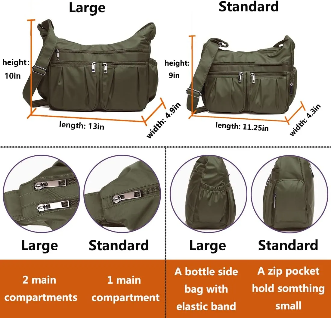 VOLGANIK ROCK Crossbody Purses for Women Shoulder Handbags Lightweight Waterproof Nylon Travel Bag Ladies Pocketbooks