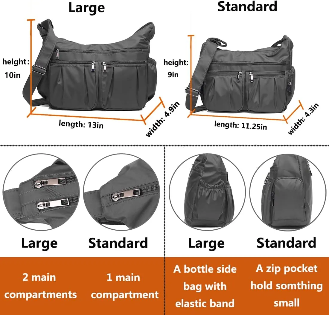 VOLGANIK ROCK Crossbody Purses for Women Shoulder Handbags Lightweight Waterproof Nylon Travel Bag Ladies Pocketbooks