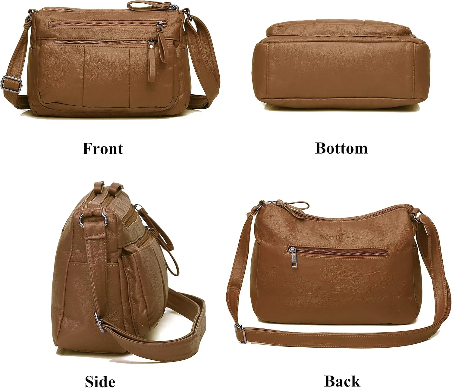 VOLGANIK ROCK Purses for Women Soft PU Leather Shoulder Bag Ladies Crossbody Purse and handbags Lightweight Pocketbook